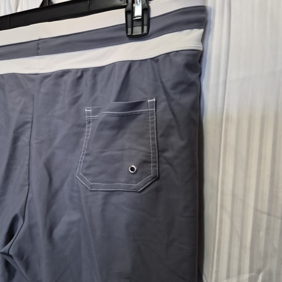 Free Country Navy Swim Shorts with White Waistband - Picture 5 of 8